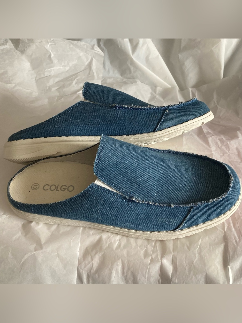 Colgo Denim Mule Shoes - Picture 6 of 10